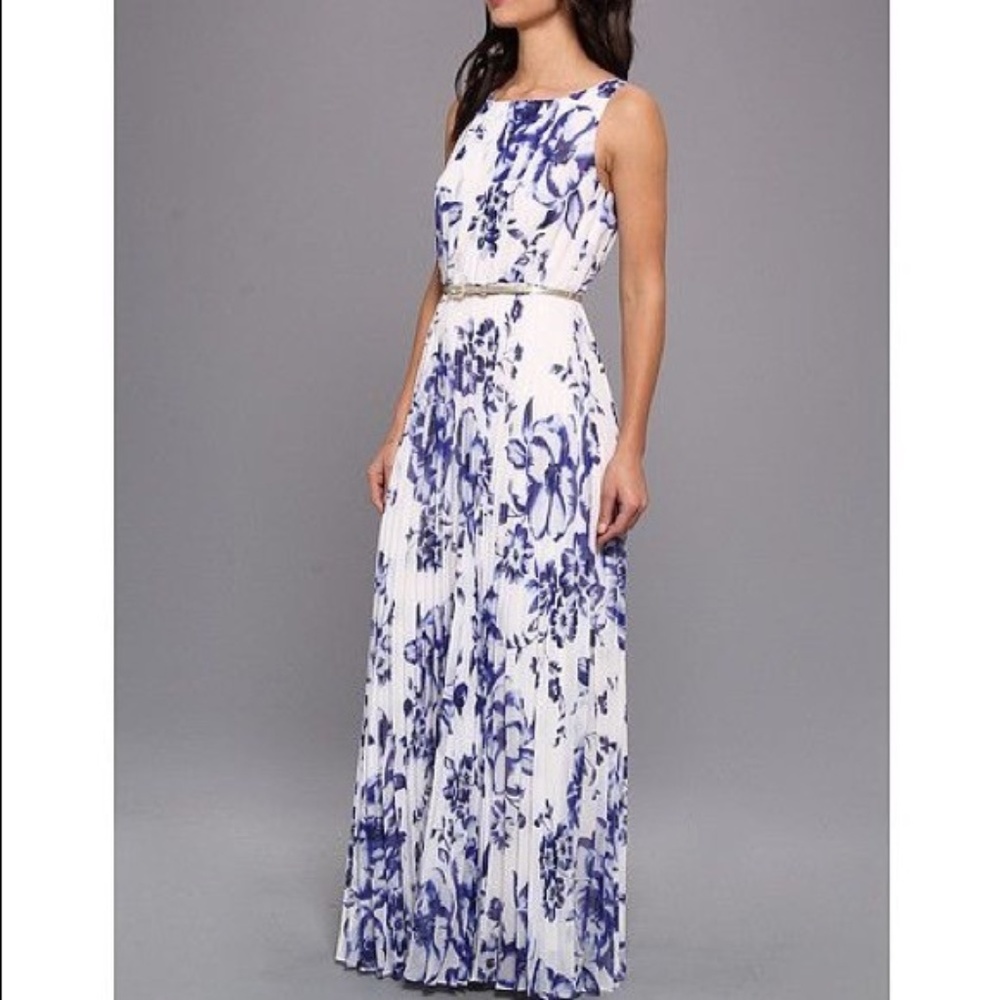 Eliza J Blue and White Maxi Dress